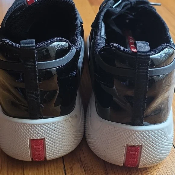 Prada Cup Men's Black and White Sneakers - Picture 4 of 7